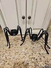 Set 2 Pottery Barn? Halloween Black Spider Tealight Candle Holders Metal picture