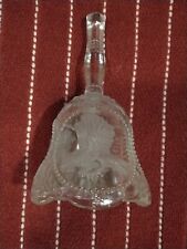 Vtg Emson 24% Lead Crystal Bell W frosted Eagles & Pledge Of Allegiance etched  picture