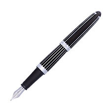 Diplomat Aero Fountain Pen in Stripes Black - Medium Point - NEW in Original Box picture