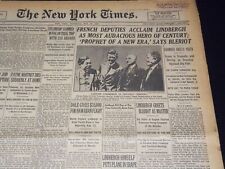1927 MAY 26 NEW YORK TIMES NEWSPAPER - LINDBERGH HERO OF CENTURY - NT 9554 picture