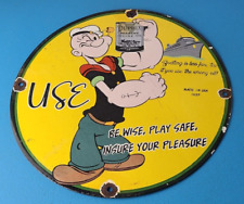 Vintage Duplex Marine Oil Sign - Popeye Gas Service Display Ad Porcelain Sign picture