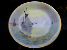 Limoges U C France Plate with Sailboat Scene $9.99 picture