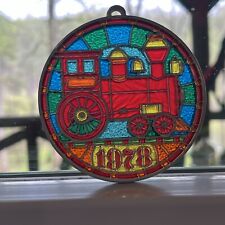 Vintage 1978 Hallmark Tree Trimmer Stained Glass Look Plastic Christmas Ornament picture