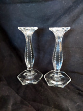 Heisey Glass Patrician Beaded Panel Pair of Candlesticks 1904-1931  9