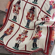 Vintage Goodwin Weavers Nutcracker Christmas Tapestry Throw Blanket USA 67