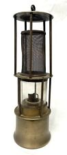 Antique Vintage Continental Brass Miners Lamp / Safety Lamp engraved Marc Roscam picture