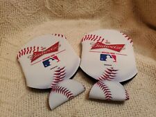 Pair Of Budweiser MLB Can Cooler Koozie - Baseball Can Cooler -  picture