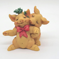 Pigsville 1993 Figurine by Ganz Mistletoe Magic Pigs Christmas #1372 picture