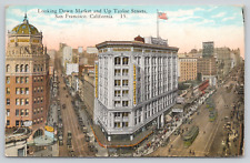 Postcard San Francisco, California, Looking Down Market, Up Taylor St. 1927 A317 picture