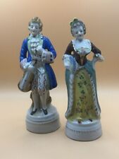 Vintage Porcelain Colonial Victorian Man & Woman Couple Figurines JAPAN  6” picture
