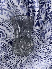 Vintage Bud Small Vase 4” Heavy cut crystal sawtooth edge in Excellent condition picture