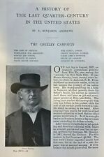 1895 Horace Greeley Campaign For President illustrated picture