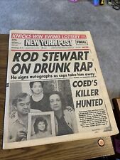 New York Post FINAL May 13, 1985 Rod Stewart On Drunk Rap, Coed's Killer Hunted picture