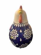 MIKASA HOME ACCENTS PORCELAIN BLUE RED WHITE FLORAL CHICKEN 7