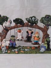 Halloween Themed With Monsters On Swing Sculpture Desin Large  picture