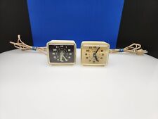 Vintage Timex Plug-In Alarm Clocks 120 Volt Works Turquoise Minute Hand picture