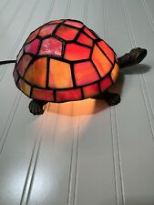 Tiffany Style Stained Glass Plug In Vintage Turtle Lamp Light picture