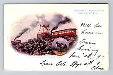 Pike's Peak CO-Colorado, Summit House and Train, c1906 Vintage Postcard picture