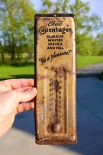 Vintage Chew Copenhagen Chewing Tobacco Advertising Thermometer 12” Metal Sign picture