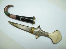 Antique Islamic Arabic Khanjar Moroccan Koummya Dagger Sheath Marble Brass Rare picture