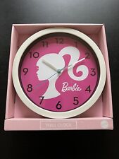 Mattel BARBIE Silhouette Wall Clock Analog Large Numbers New, Complete In Box picture