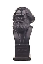 German Philosopher Socialist Karl Marx Stone Bust Statue Sculpture 4.8'' Black  picture