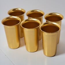 6 Vintage Zephyr Ware Gold Tone Aluminum Anodized Tumblers Cups Made in USA picture