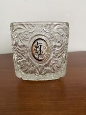 Avon Collectible Vintage Heavy Patterned Glass Candle Holder Monogram “L” picture