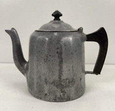 Vtg Wagner Ware Sidney Colonial Tea Pot Kettle Coffee 4 Pt. Aluminum Pat’d 1902 picture