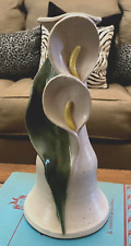 Jana Kozon-Kausalik Art Pottery Vase Sculpted Calla Lily Vase Studio Art Signed  picture