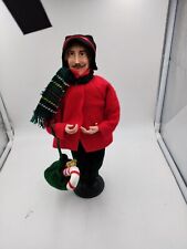 Vintage Bradlees Village Carolers Collectible Christmas Figurine Man With Toys picture