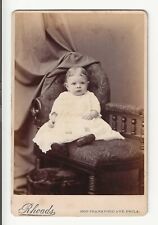 Cabinet Card Photo Baby Girl Sitting in Chair Philadelphia PA c1870s 6.5X4.25 picture