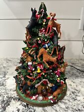 Danbury Mint Miniature Pinscher Light Up Christmas Tree Missing Star/Box DAMAGED picture