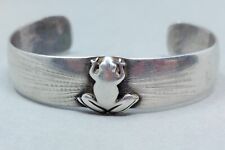 Wonderful Vintage Navajo Sterling Silver Cuff with Frog Effigy picture