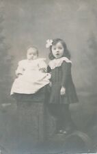 Two Children Real Photo Postcard rppc picture
