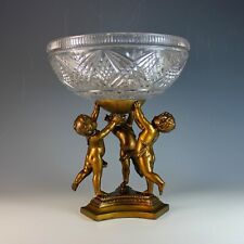Vintage Pedestal Centerpiece with Putti Base and Glass Bowl picture