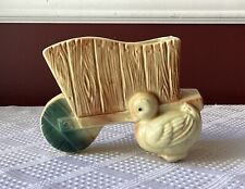 VTG Small Ceramic Pottery Planter, Duck with Wheelbarrow/ Cart Planter, Unmarked picture