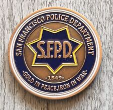 San Francisco SFPD POLICE DEPARTMENT Bronzed FINISH Challenge Coin, New picture