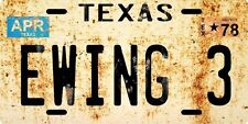 J.R. Ewing 3 Dallas TV Show 1978 Texas Nostalgic License plate picture