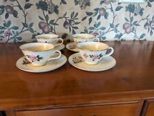 4-VINTAGE TAYLOR SMITH TAYLOR VERSATILE SUMMER ROSE GOLD CUP AND SAUCER SETS  picture