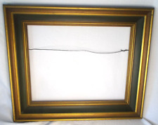 Vintage Gold & Green Wood Picture Frame 17.5 x 14.5 Fits a 11