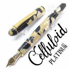 Platinum Special Edition Celluloid Black Koi Gold Trim 14K Fountain Pen picture