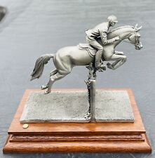 1984 Chilmark Fine Pewter L/E Sculpture. Equestrian. Show Jumper. Albert Petitto picture