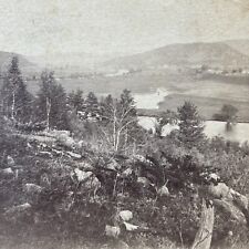 Antique 1870s Warren New Hampshire River & Mountains Stereoview Photo Card V1925 picture