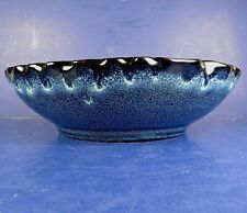 VINTAGE ARTS & CRAFTS POTTERY BLUE FLAMBE GLAZED BOWL picture