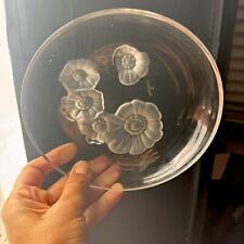 5 Nachtmann German Round Frosted Crystal Bowls Molded Floral Feet Flower Signed picture