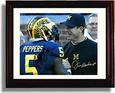 16x20 Gallery Frame Jim Harbaugh & Jabrill Peppers Michigan Wolverines picture