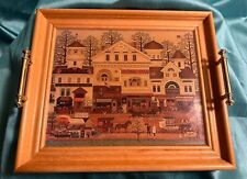 Charles Wysocki Print serving tray Victorian Village Cigar Shoemaker Watches picture