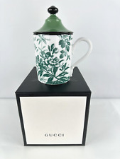 Gucci NIB $390 Auth Richard Ginori Hearbarium Mug w Lid White Floral Porcelain picture