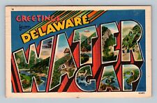 LARGE LETTER Greetings, Delaware Water Gap National Park Vintagec1952 Postcard   picture